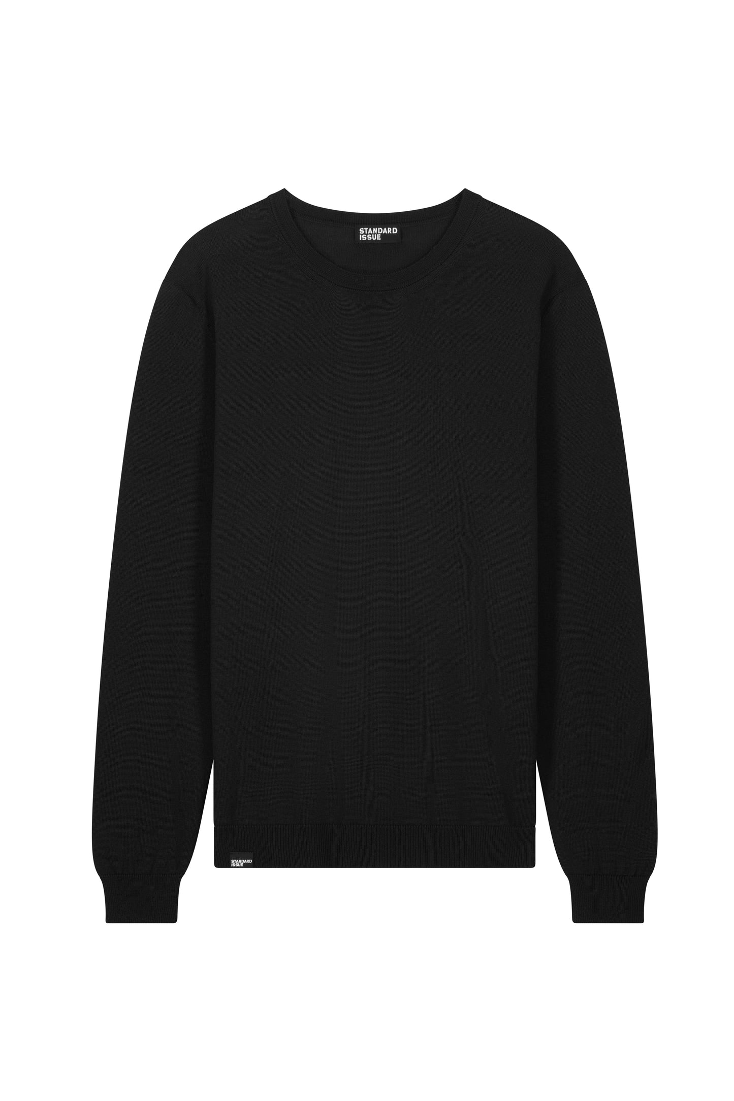 Merino Classic Crew neck sweater in black by Standard Issue