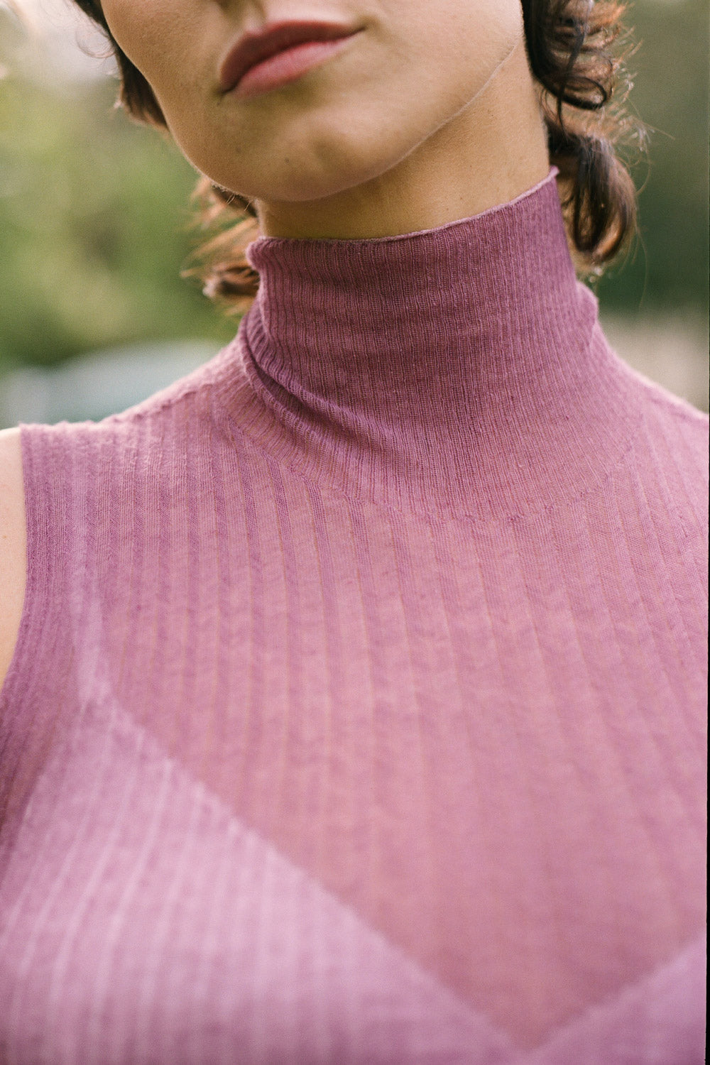 Cotton Tulle High Neck