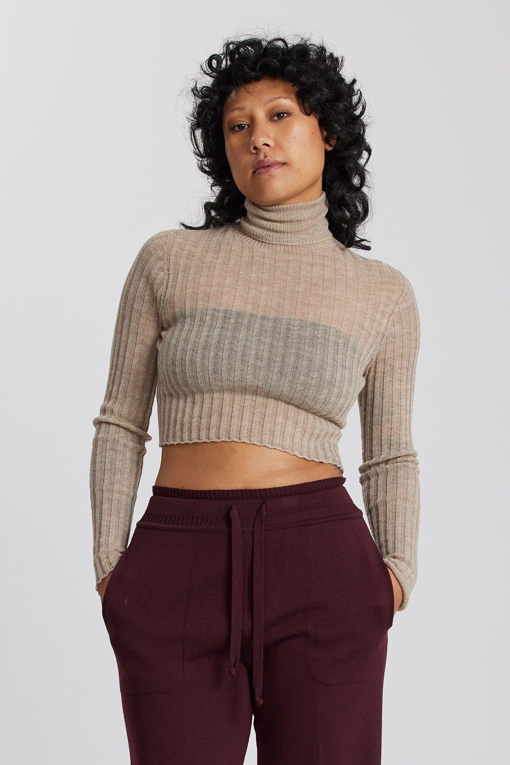 Merino Tulle Crop Skivvy
