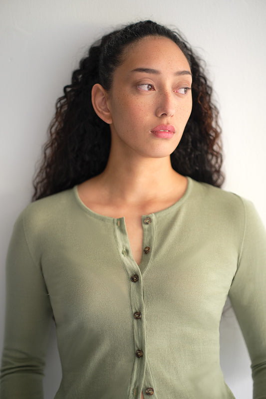 Merino Crop Crew Cardi