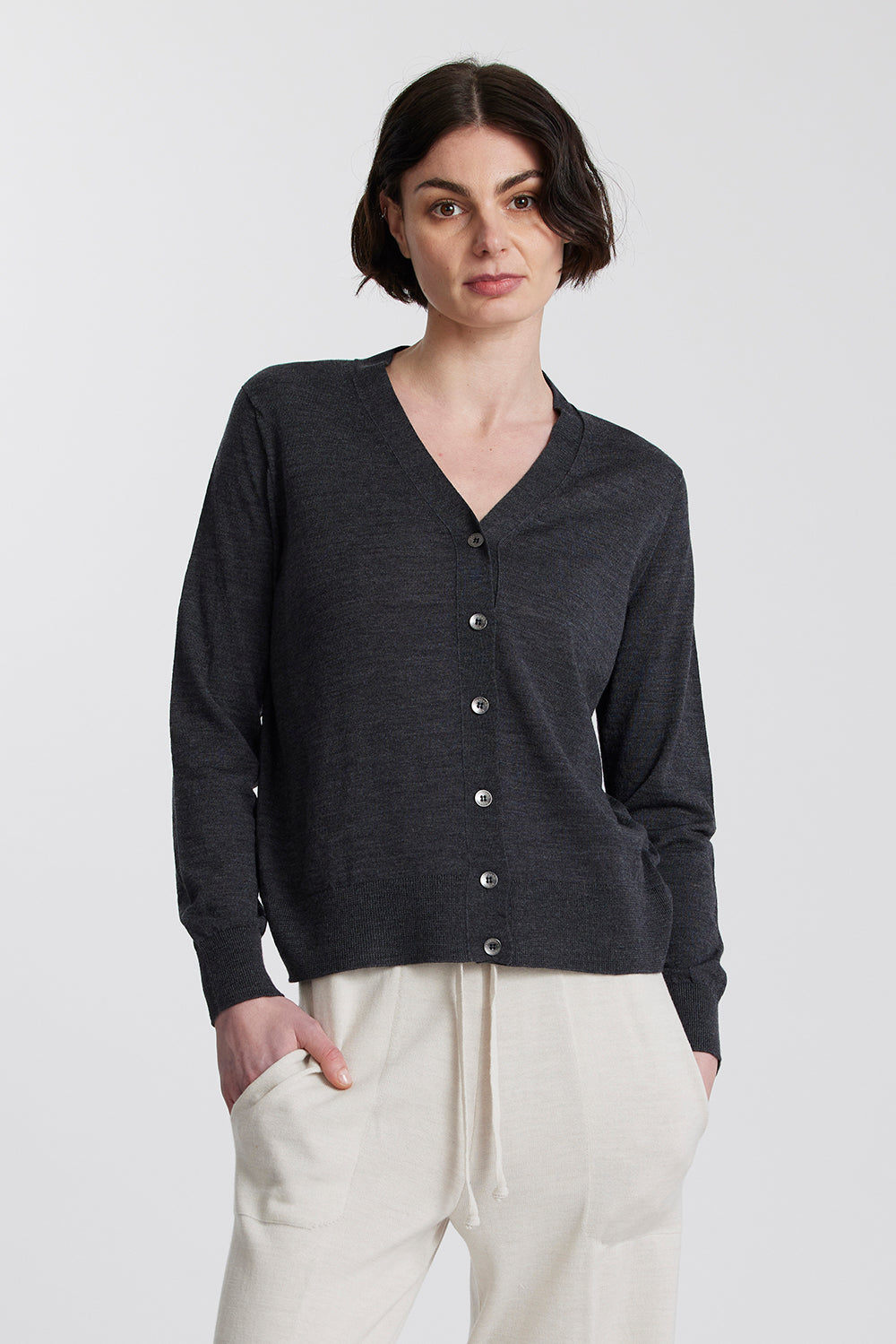 Merino Long V Cardigan