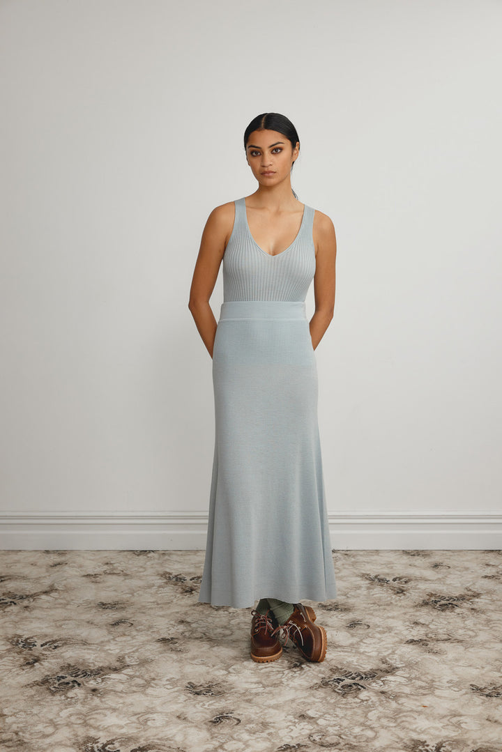Merino Rib V Neck Tank