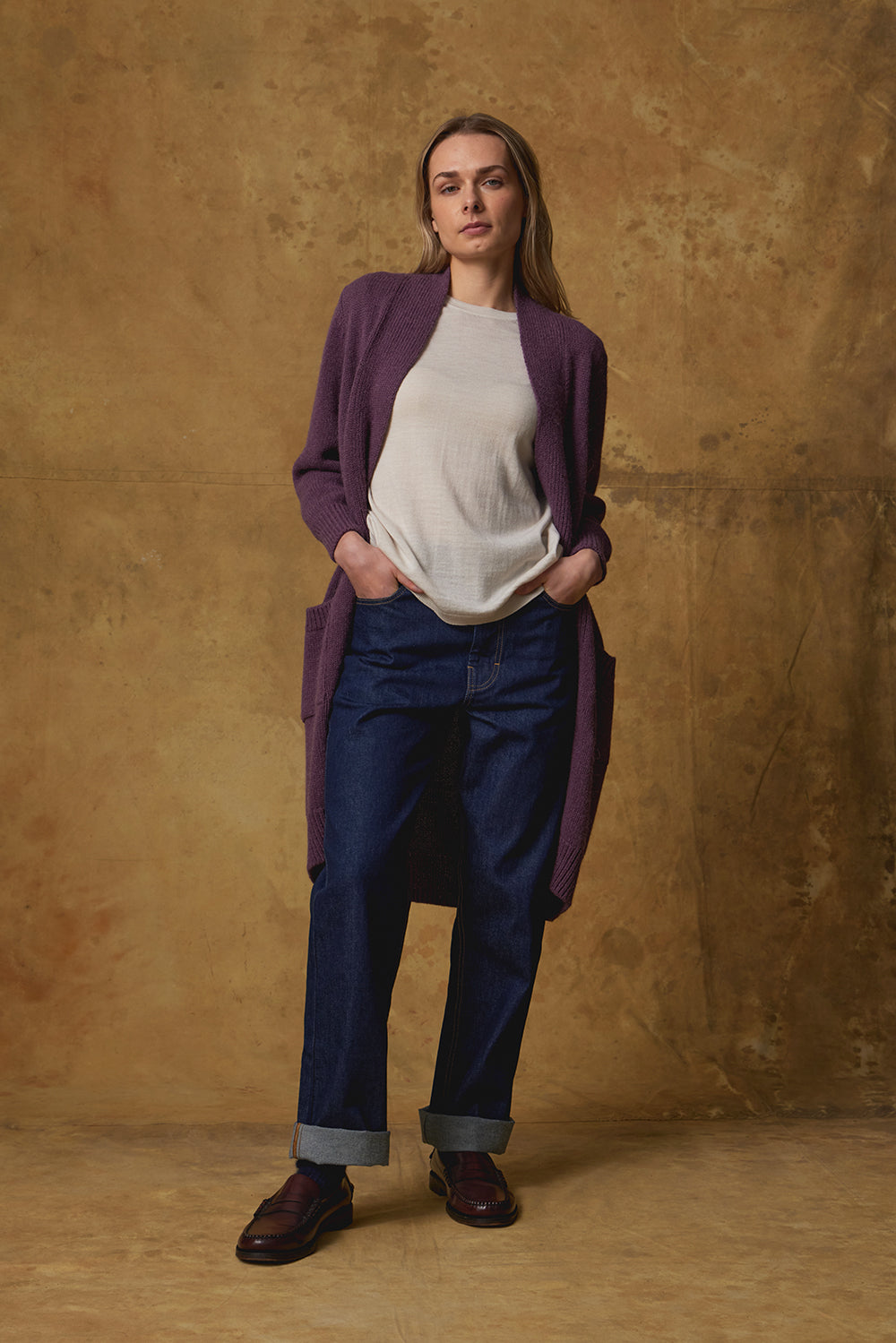 Standard Issue Alpaca Blend Coat in Damson (Purple)