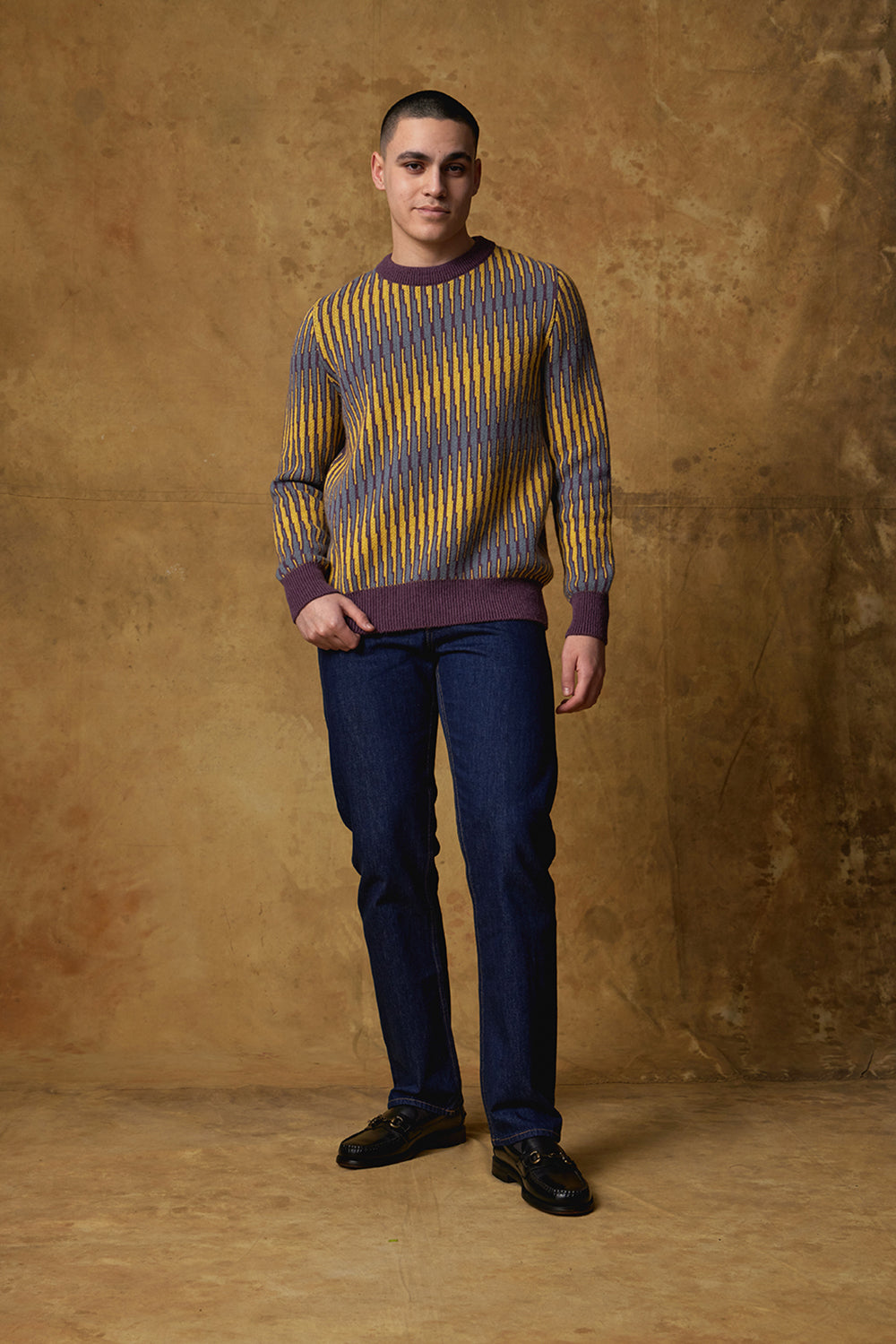 Standard Issue Alpaca Blend Sweater with Graphic Bargello Print