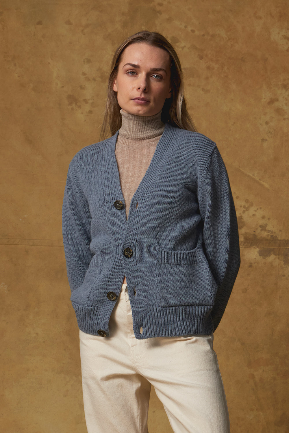 Standard Issue Alpaca Blend Cardigan in Flint (Blue)