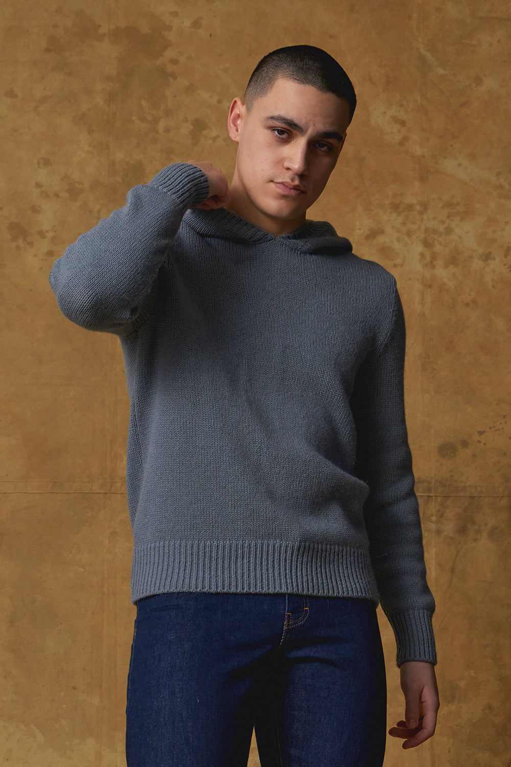 Standard Issue Alpaca Blend Hoodie in Flint (Blue)