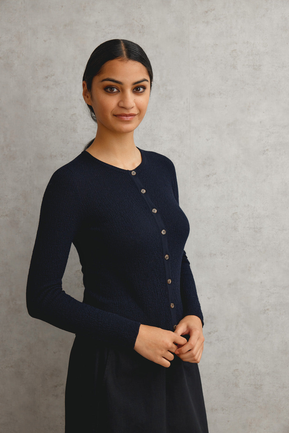 Merino Tweedy Crop Cardigan