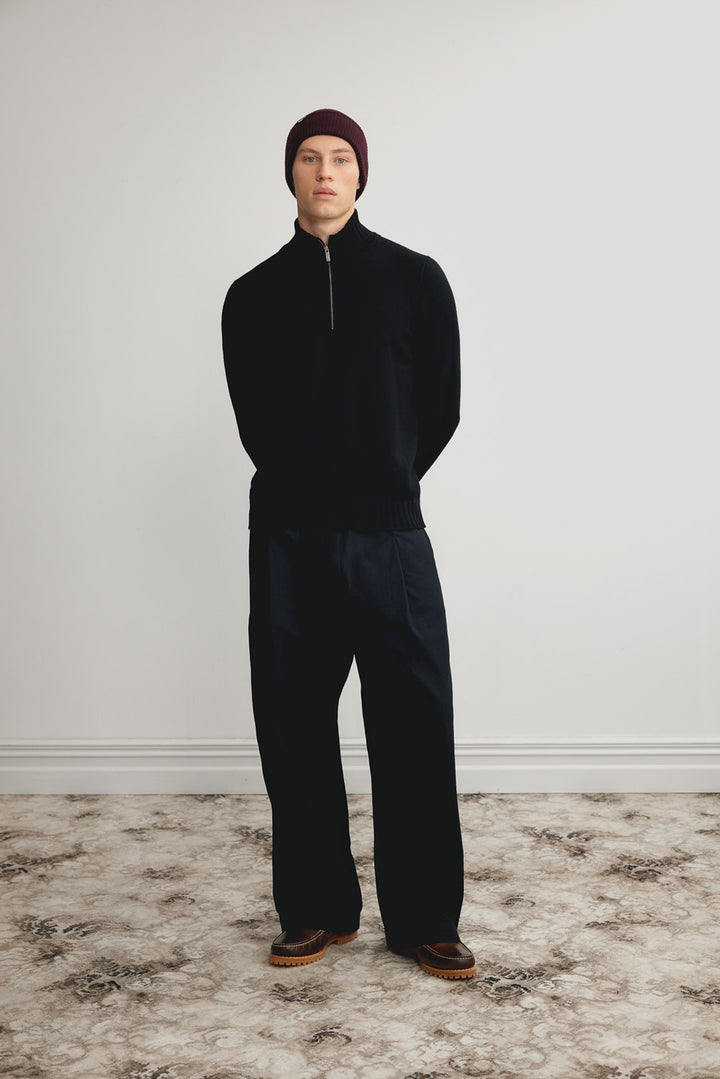 Merino Zip Collar Pullover