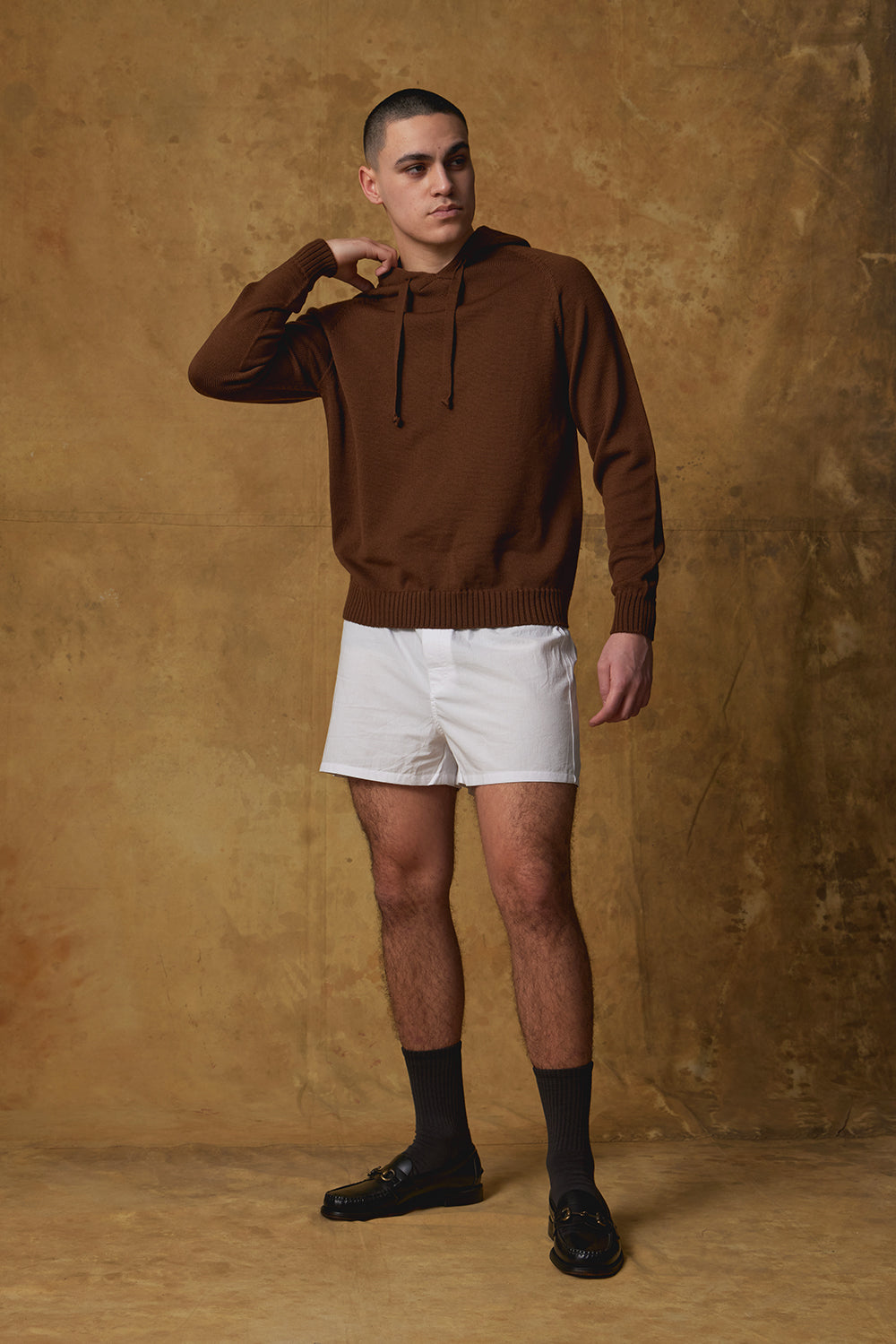 Standard Issue Merino Hoodie in Bracken Brown
