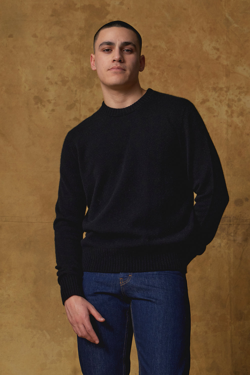 Standard Issue Possum Merino Jumper in Black