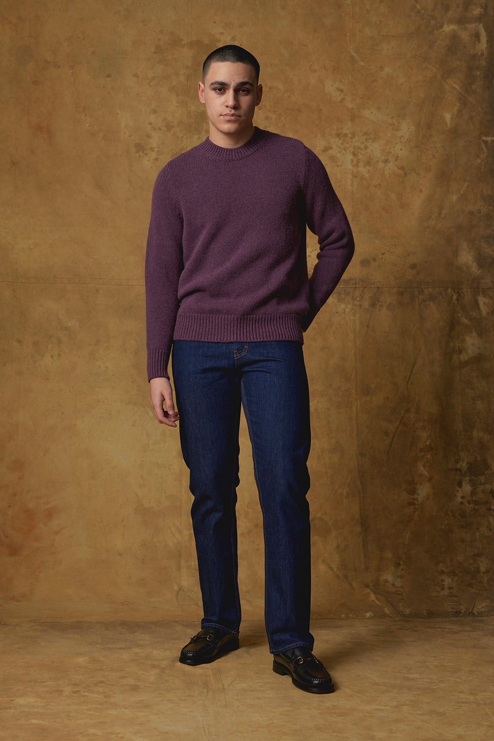 Standard Issue Alpaca Blend Jumper in Damson (Purple)
