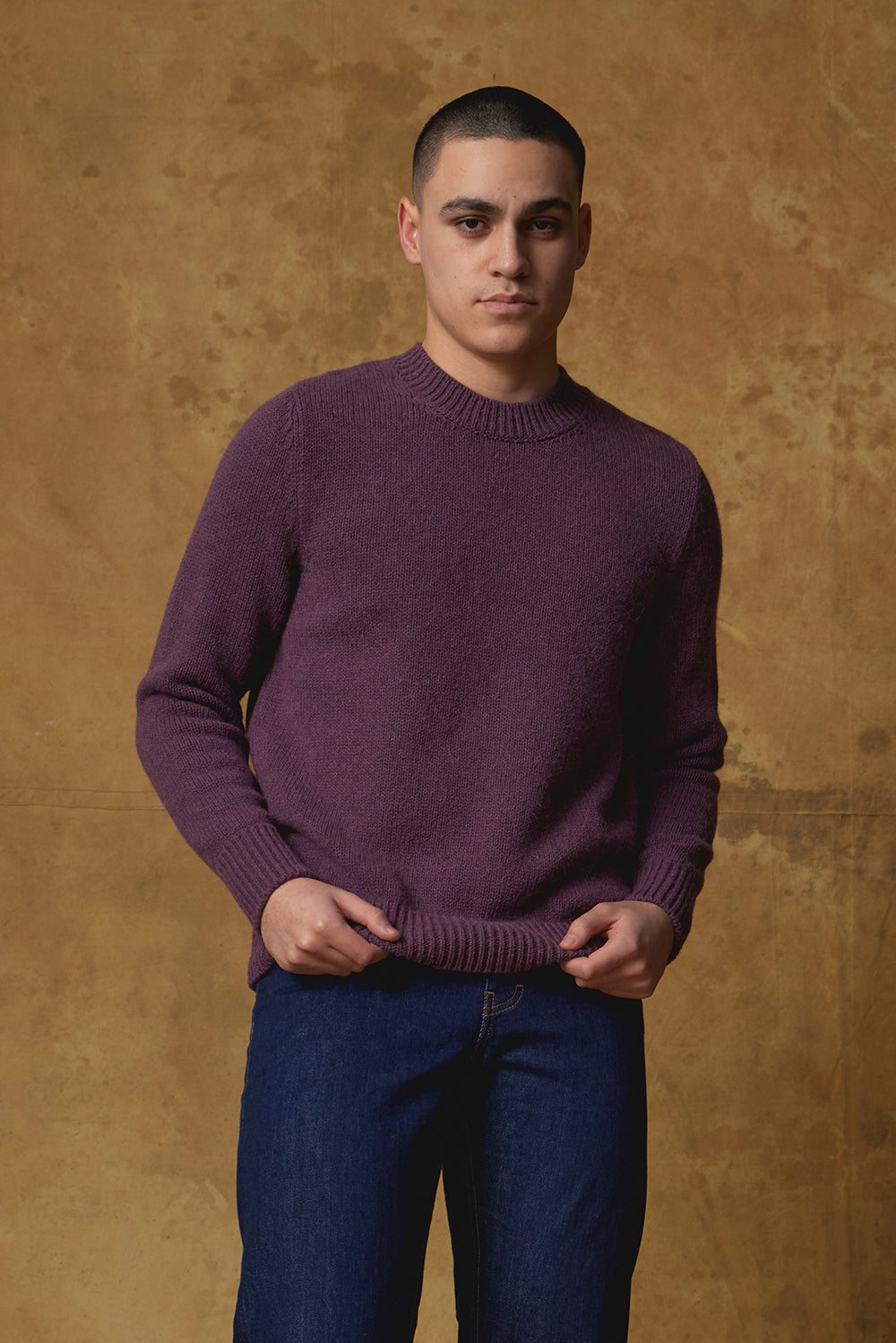 Standard Issue Alpaca Blend Jumper in Damson (Purple)