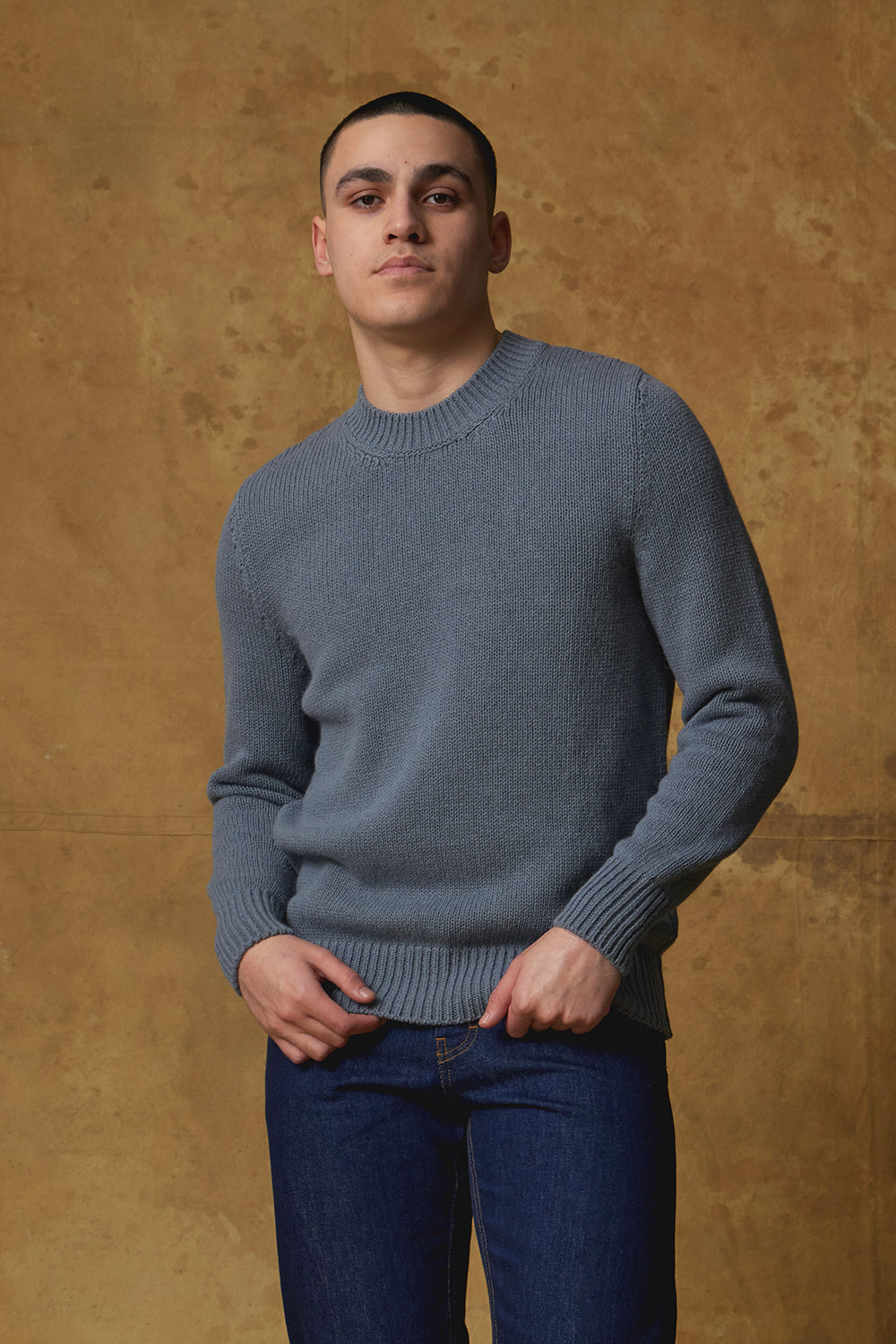 Standard Issue Alpaca Blend Jumper in Flint (Blue)