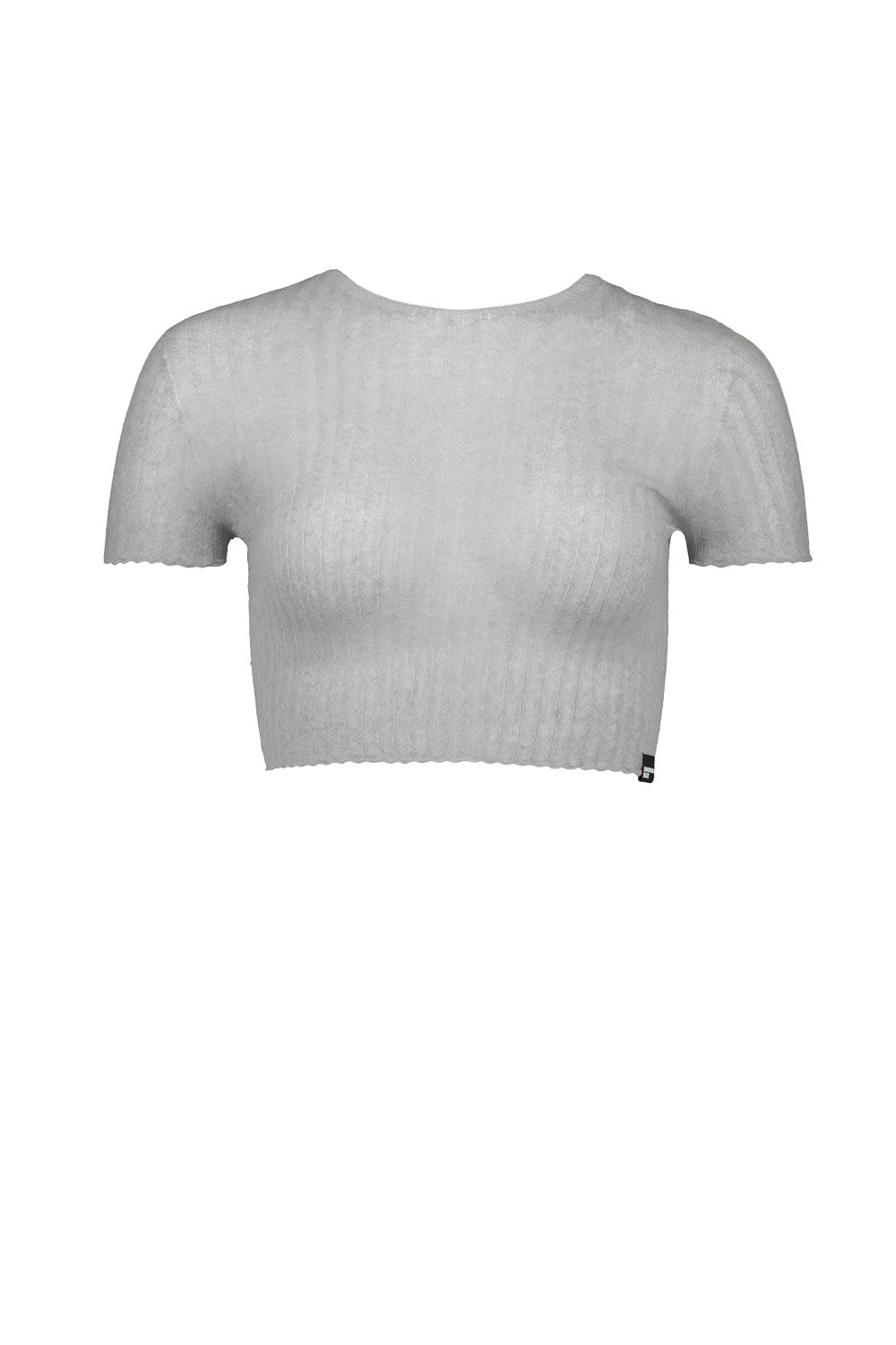 A drizzle-coloured Standard Issue Cotton Tulle Crop Tee.