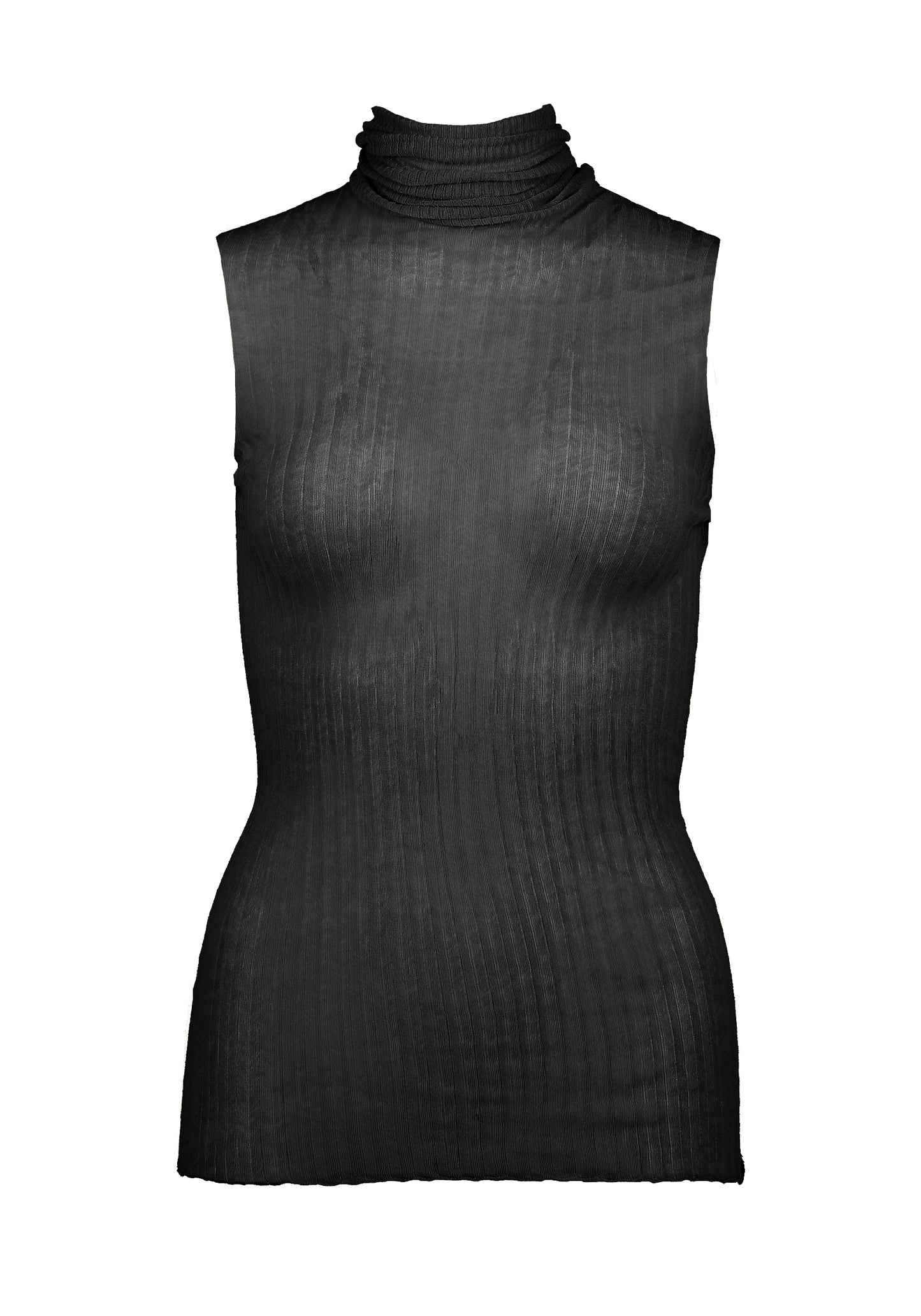 A black Standard Issue Cotton Tulle High Neck skivvy.